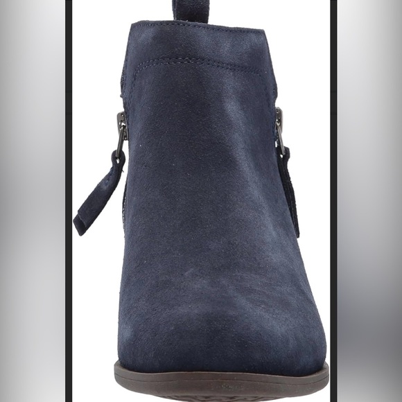 TOMS Women's Dahlia Ankle Boot in Navy Suede/Heritage Canvas - Picture 3 of 6